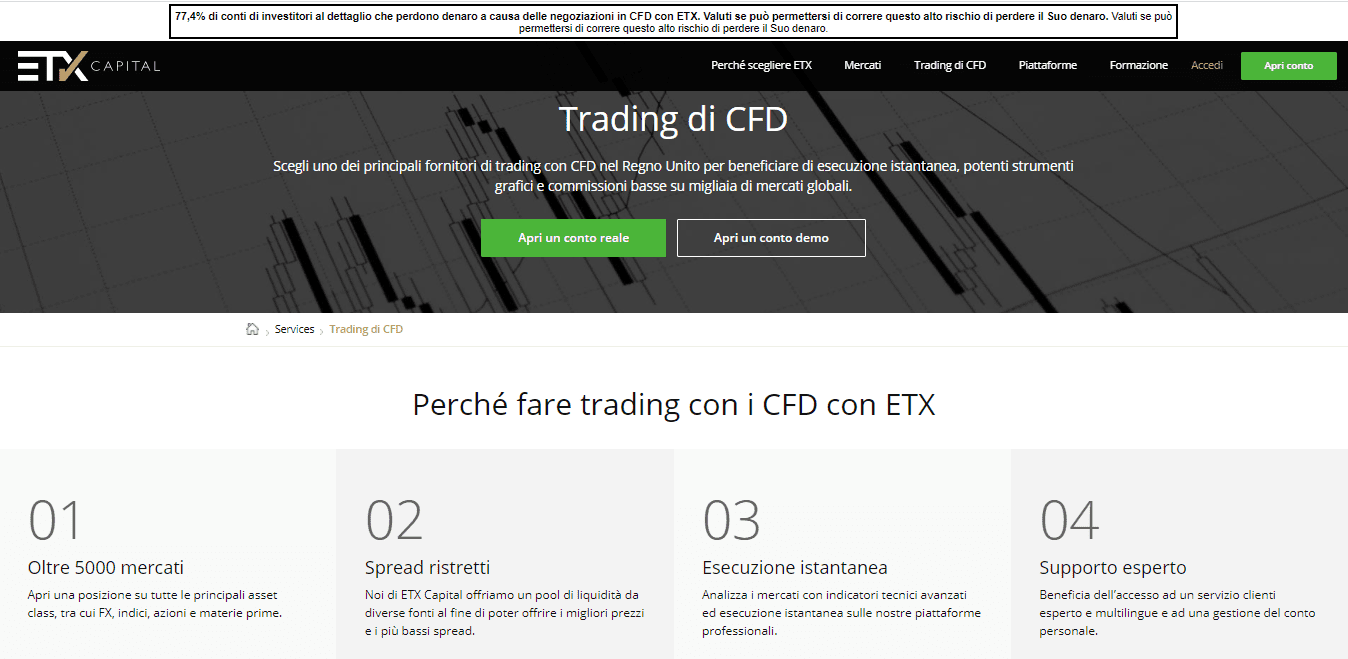 Trading di CFD a ETX Capital Trading di CFD a ETX Capital